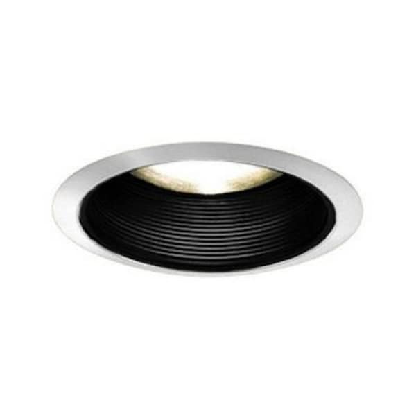Jesco 6 in. Line Voltage Step Baffle Trim- Black TM608BKWH - main